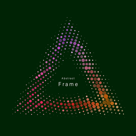 Circular frame text in triangular shape confetti background. Vector illustrationのイラスト素材