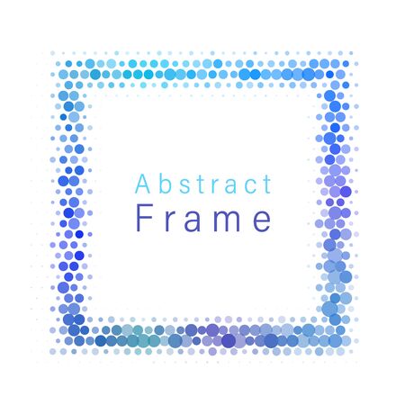 Circular frame text in square shape confetti background. Vector illustrationのイラスト素材