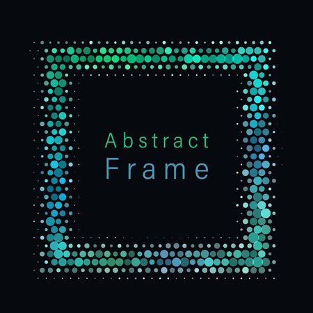 Circular frame text in square shape confetti background. Vector illustrationのイラスト素材