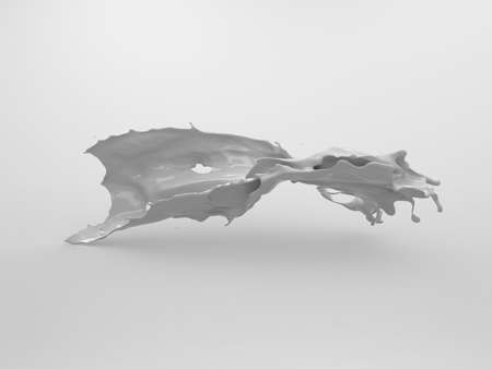 3D Rendering Liquid Splash Isolated on whiteの写真素材