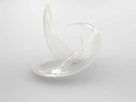 3D Rendering Liquid Splash Isolated on whiteの写真素材