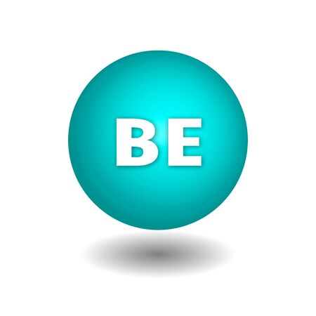 BE on blue circle isolated vector icons on white background.のイラスト素材