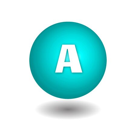 A on blue circle isolated vector icons on white background.のイラスト素材