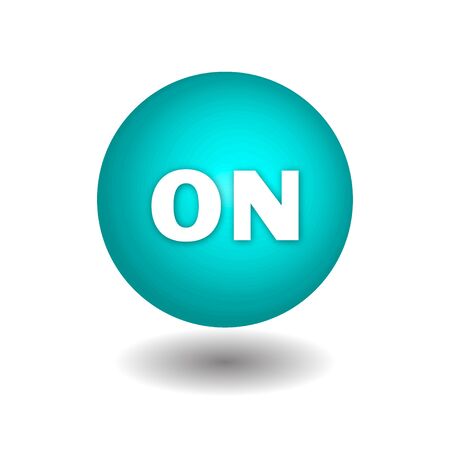 ON on blue circle isolated vector icons on white background.のイラスト素材