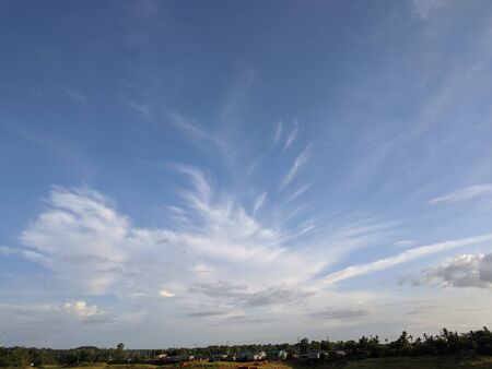 Blue sky with storm cloudsの写真素材