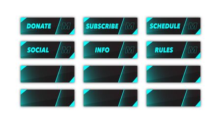 Creative set of gaming twitch panels.のイラスト素材