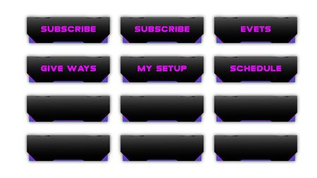 Creative set of gaming twitch panels.のイラスト素材