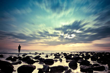 Sunrise with moving cloud