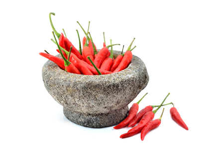 Red chile & mortarの写真素材