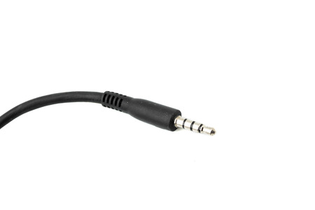 Jack plug and a cable isolated on the white background