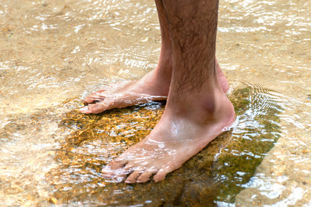 Foot in waterの写真素材