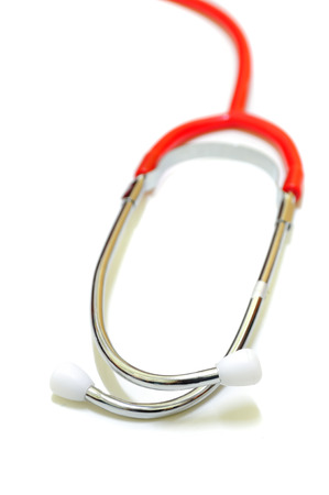 Stethoscope on white backgroundの写真素材