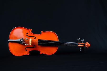 old violin on on silk fabric