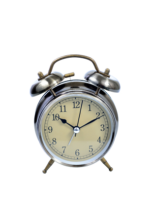Alarm clock on white backgroundの写真素材