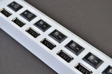 Plastic usb hub port switchの写真素材