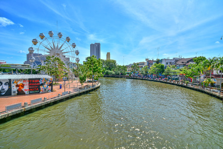 MALACCA, MALAYSIA - JAN 31: Malacca eye on the banks of Melaka river on JAN 31, 2016 in Malacca, Malaysia. Malacca has been listed as a UNESCO World Heritage Site since 7 July 2008.のeditorial素材