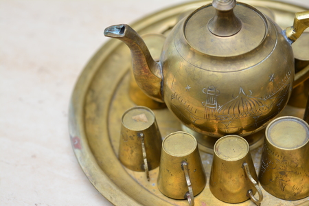 Traditional antique brasswareの写真素材