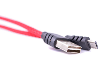 ed usb mobile charging cable isolated on white background