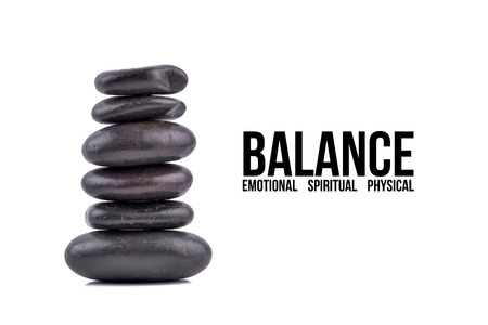 Zen stones balance concept isolated on whiteの写真素材