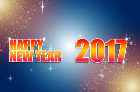 Happy New Year with colorful fireworks