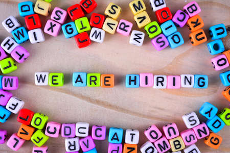 Cube dices with word We are Hiringの写真素材