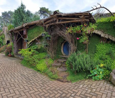 Bandung, Indonesia - November 15, 2018 : Beautiful view of Hobbit House at Farm House in Lembang,...