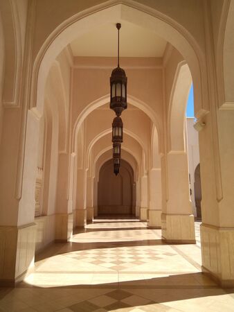 Inside Sultan Qaboos mosque in Salalahの写真素材