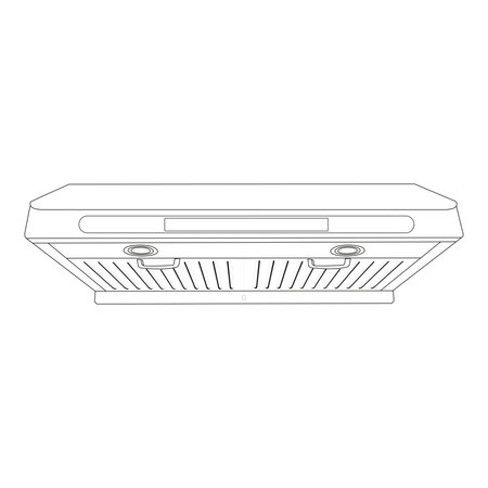 Kitchen Range Hood Under Cabinet Extractor Fan Line Art Vectorのイラスト素材