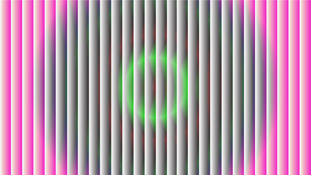 abstract background with pink and grey stripes and a green circle in the centerの写真素材