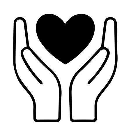 hands with heart love isolated icon vector illustration design, line style iconのイラスト素材