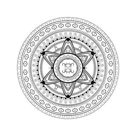 Ornament beautiful card with mandala. Geometric circle element made in vectorのイラスト素材