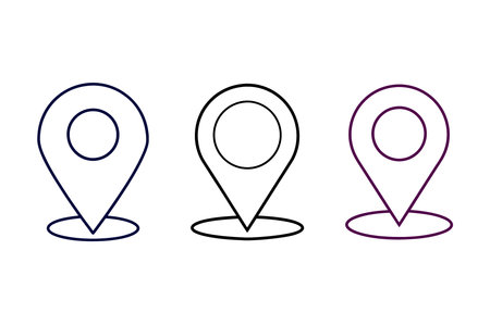 Set of map pointers. Location icon. Map pointer. Vector illustrationのイラスト素材