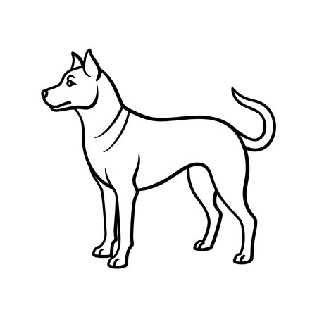 Outline of a dog. Vector illustration. Isolated on white background.のイラスト素材