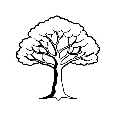 Black and white outline of a rose. Vector illustration isolated on white background.のイラスト素材