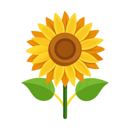 Sunflower icon. Flat illustration of sunflower vector icon for webのイラスト素材