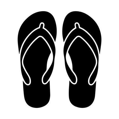 flip flop sandals icon over white background, vector illustrationのイラスト素材