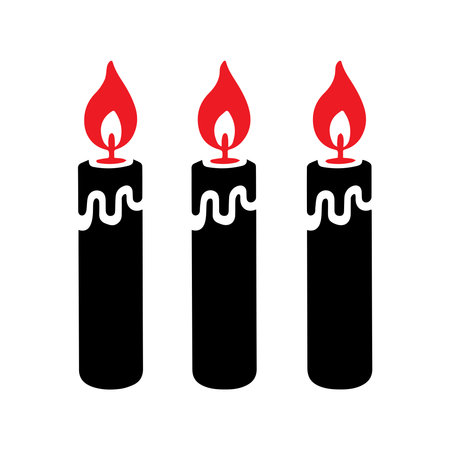 Candle icon. Black on white background. Flat design. Vector illustration.のイラスト素材
