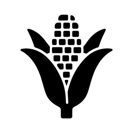 Corn black icon, concept illustration, vector flat symbol, glyph sign.のイラスト素材
