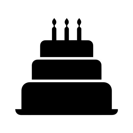 Birthday cake icon. Simple illustration of birthday cake vector icon for webのイラスト素材