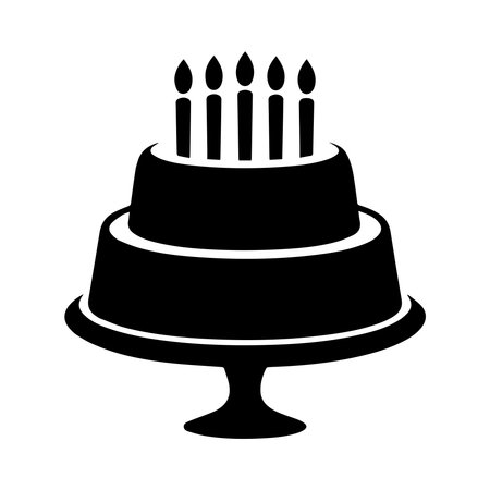 birthday cake with candles icon over white background. vector illusrationのイラスト素材
