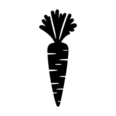 carrot vegetable healthy food icon image vector illustration design  black and whiteのイラスト素材