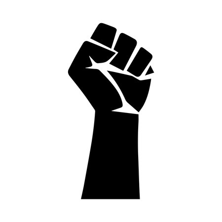 silhouette of hand fist protest symbol on white background vector illustration designのイラスト素材