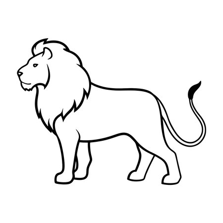 Lion icon. Outline illustration of lion vector icon for webのイラスト素材