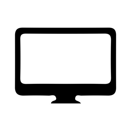 Computer monitor icon. Flat style. Vector illustration isolated on white background.のイラスト素材