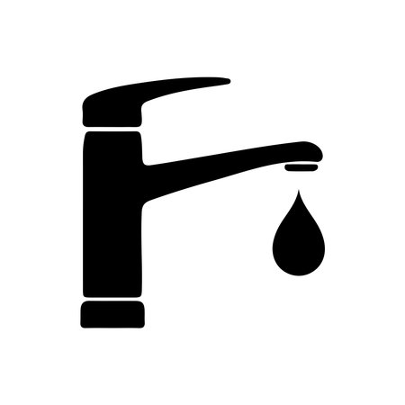 Faucet with drop icon. Flat style black icon on white.のイラスト素材