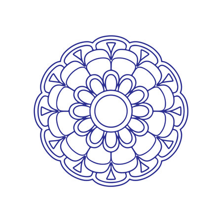 decorative mandala icon over white background, line style, vector illustrationのイラスト素材