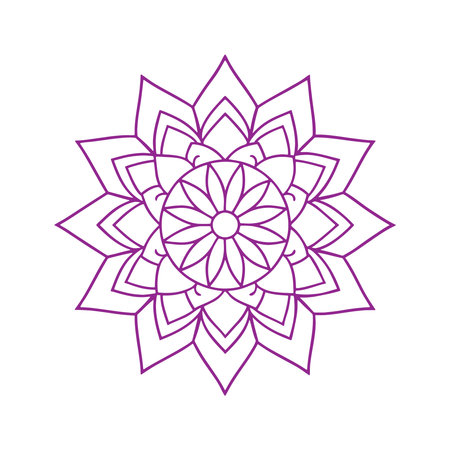 Beautiful mandala designrative art line icon vector illustrationのイラスト素材