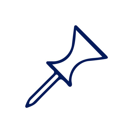push pin icon over white background, line style, vector ilustrationのイラスト素材
