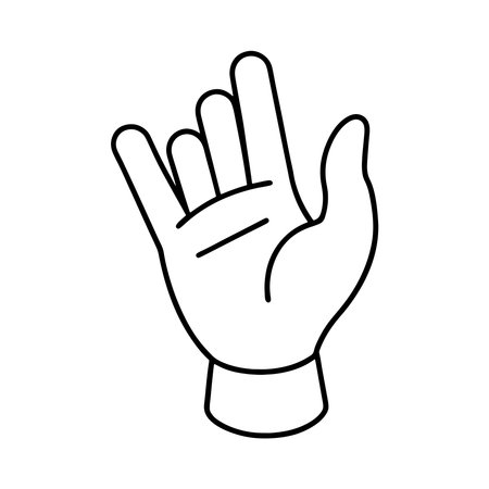 hand human with stop gesture line style icon design, Manifestation protest and demonstration theme Vector illustrationのイラスト素材