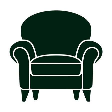 armchair silhouette style icon design, seat furniture interior home comfortable style and object theme Vector illustrationのイラスト素材